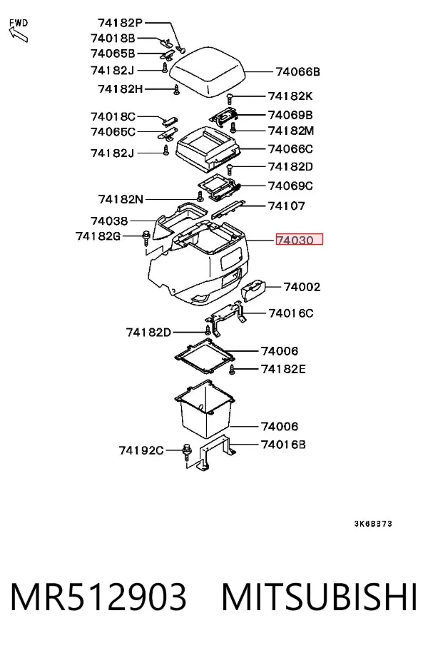 Consola central del panel de control MR512903 Mitsubishi