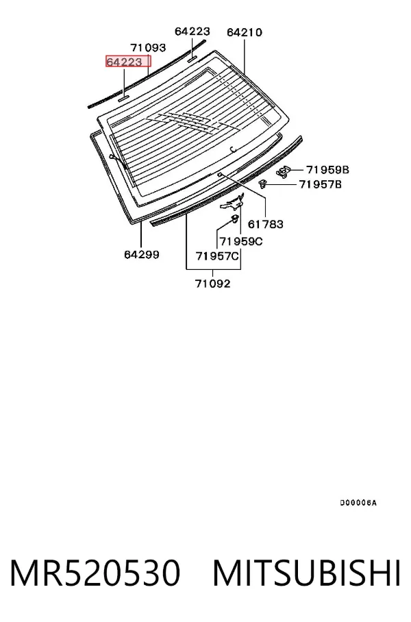Parabrisas MR520530 Mitsubishi
