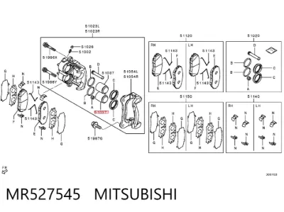 Émbolo de la pinza de freno delantera MITSUBISHI MR527545