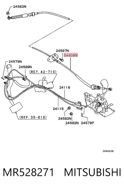 Cable de selección de marchas MITSUBISHI MR528271