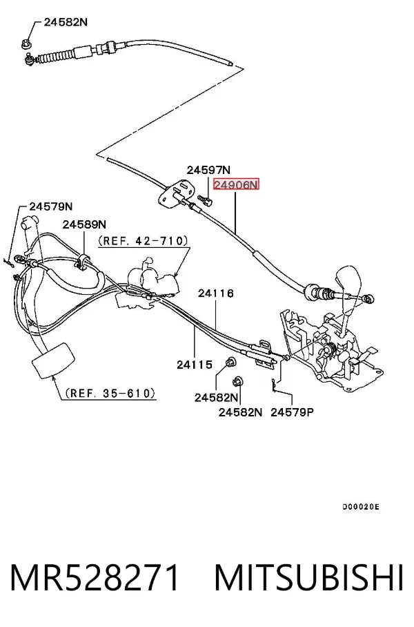 Cable de caja de cambios MR528271 Mitsubishi