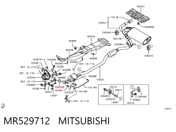 Junta de escape MR529712 Mitsubishi
