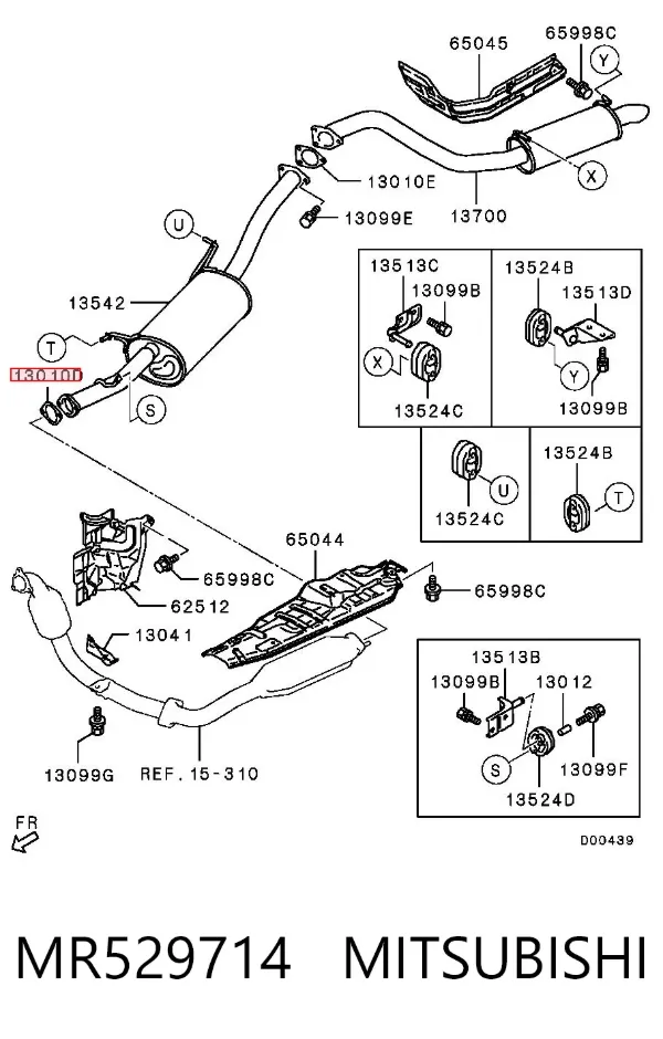Junta de escape MR529714 Mitsubishi