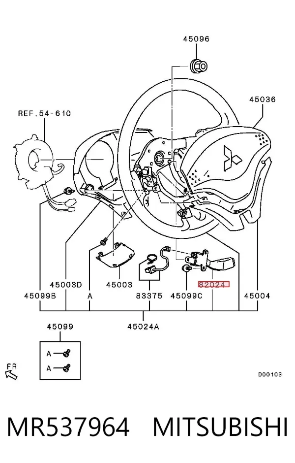 Interruptor de control de crucero MR537964 Mitsubishi
