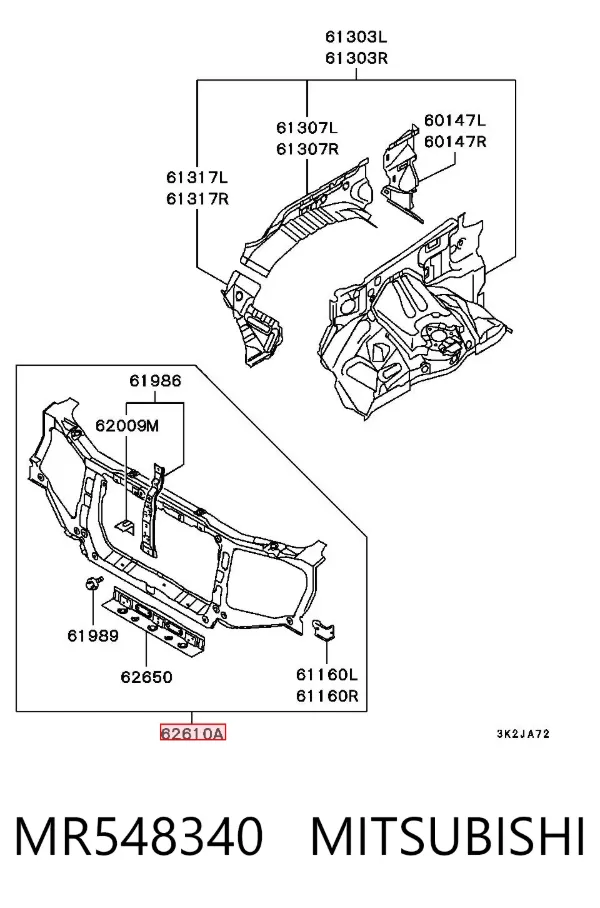 Soporte de radiador MR548340 Mitsubishi