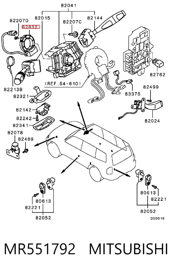 Sensor angulo de giro MR551792 Mitsubishi