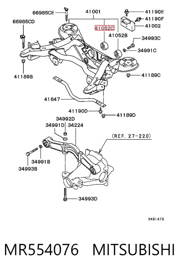 Silentblock trasero MR554076 Mitsubishi