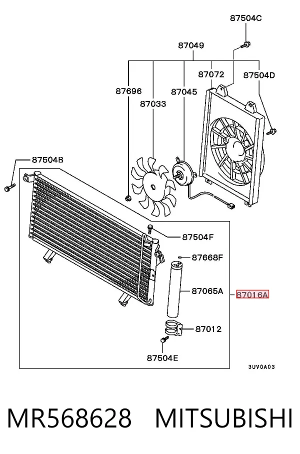 Condensador aire acondicionado MR568628 Mitsubishi