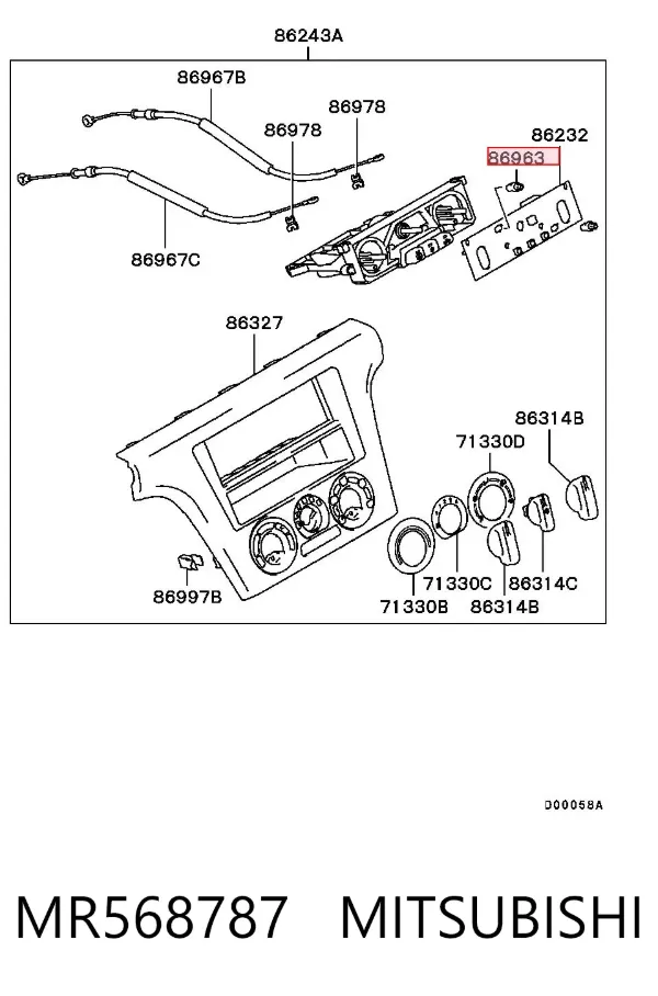 Lámpara del tablero de instrumentos MR568787 Mitsubishi