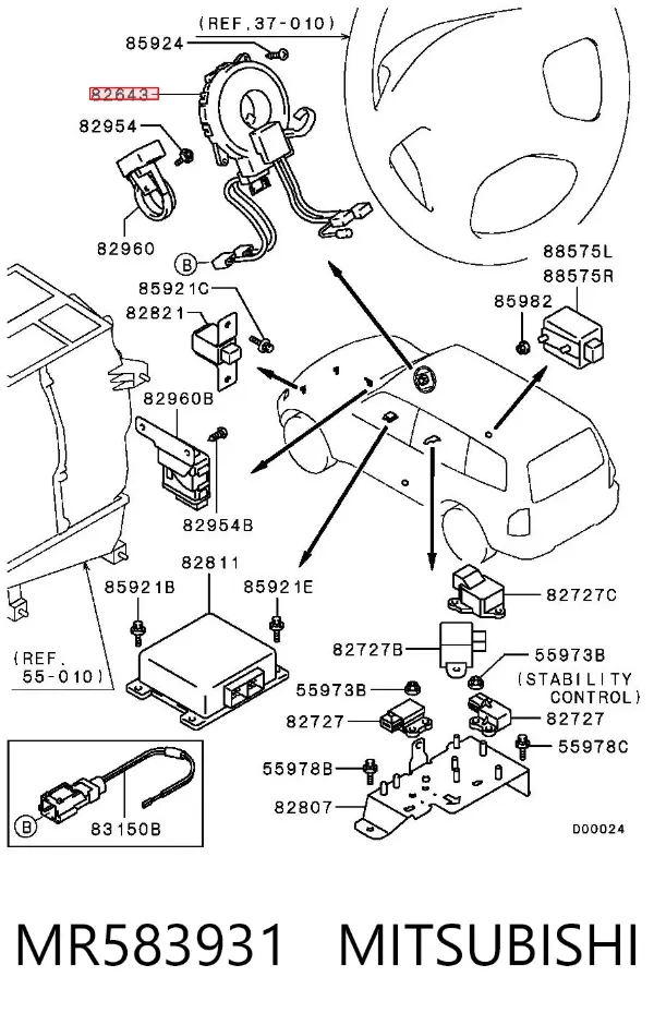 Anillo AIRBAG MR583931 Mitsubishi