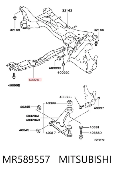 Viga de soporte del motor MITSUBISHI MR589557