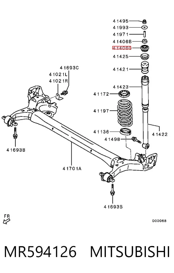 Tope de muelle trasero MR594126 Mitsubishi