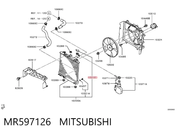 Tapa radiador MR597126 Mitsubishi