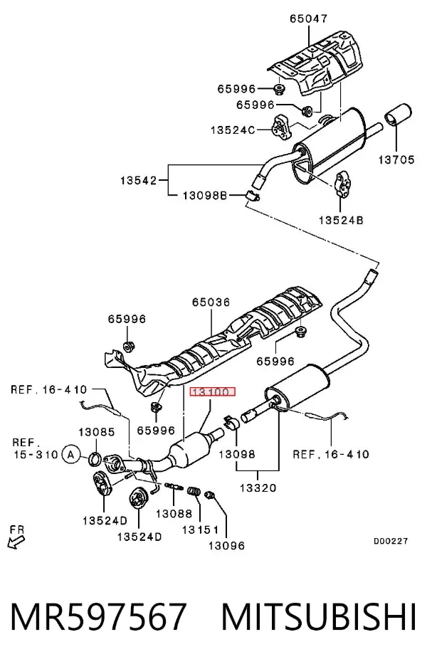 Catalizador MR597567 Mitsubishi
