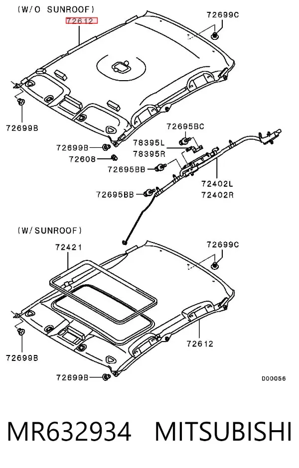 Techo interior Mitsubishi Lancer IX