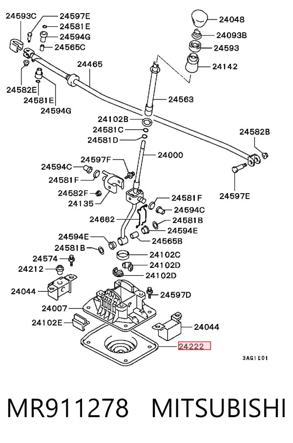 Fuella palanca de cambios MR911278 Mitsubishi