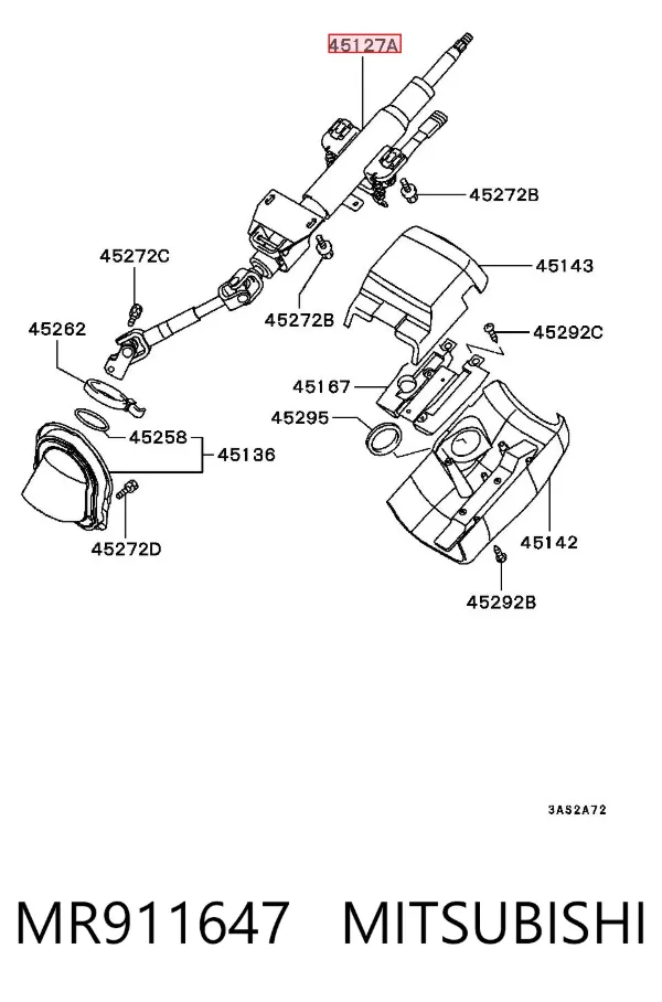 Columna dirección MR911647 Mitsubishi