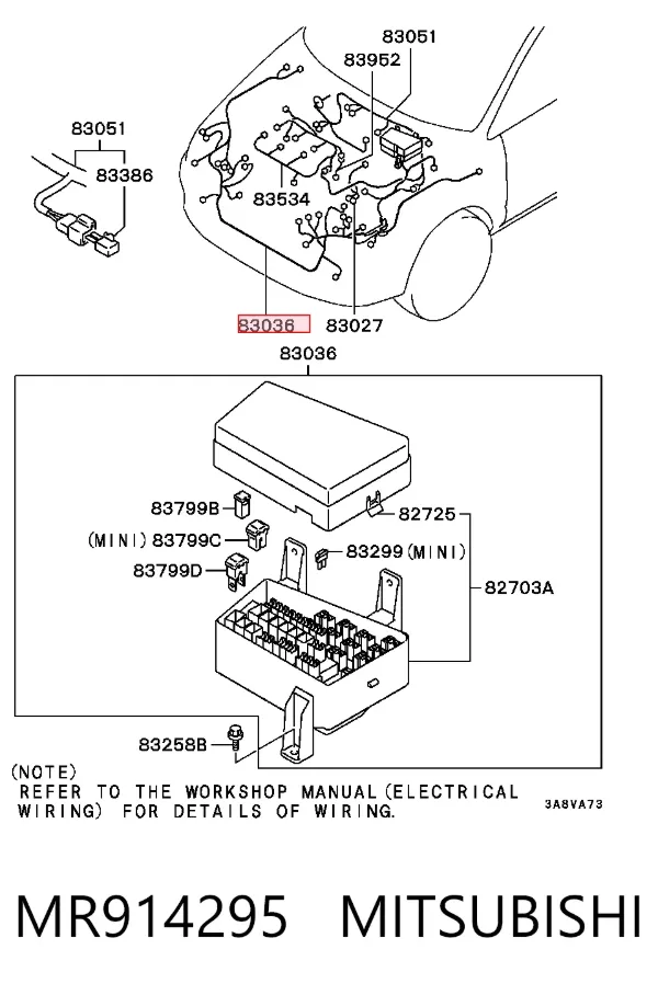 Caja de fusibles MR914295 Mitsubishi