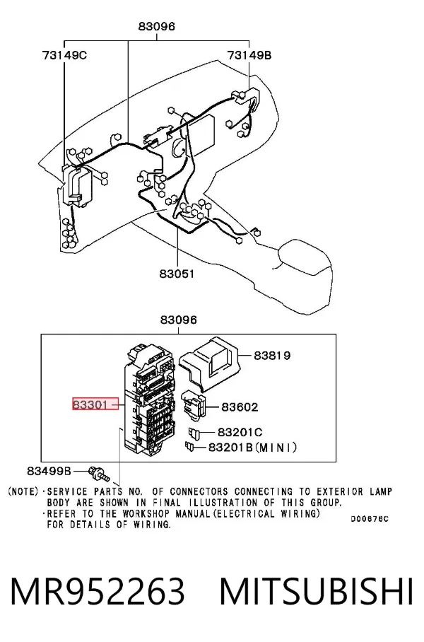 Caja de fusibles MR952263 Mitsubishi