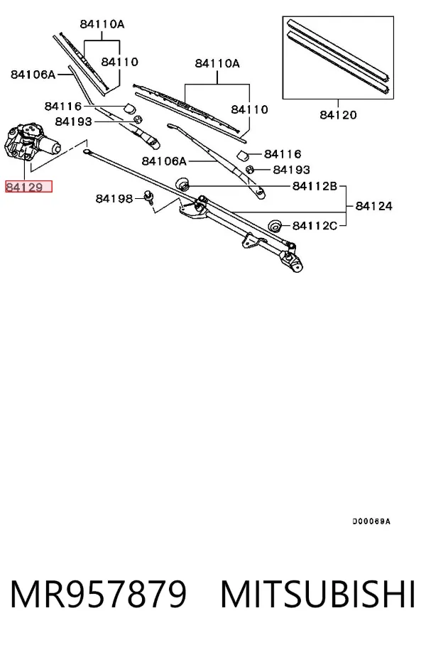 Motor limpiaparabrisas MR957879 Mitsubishi
