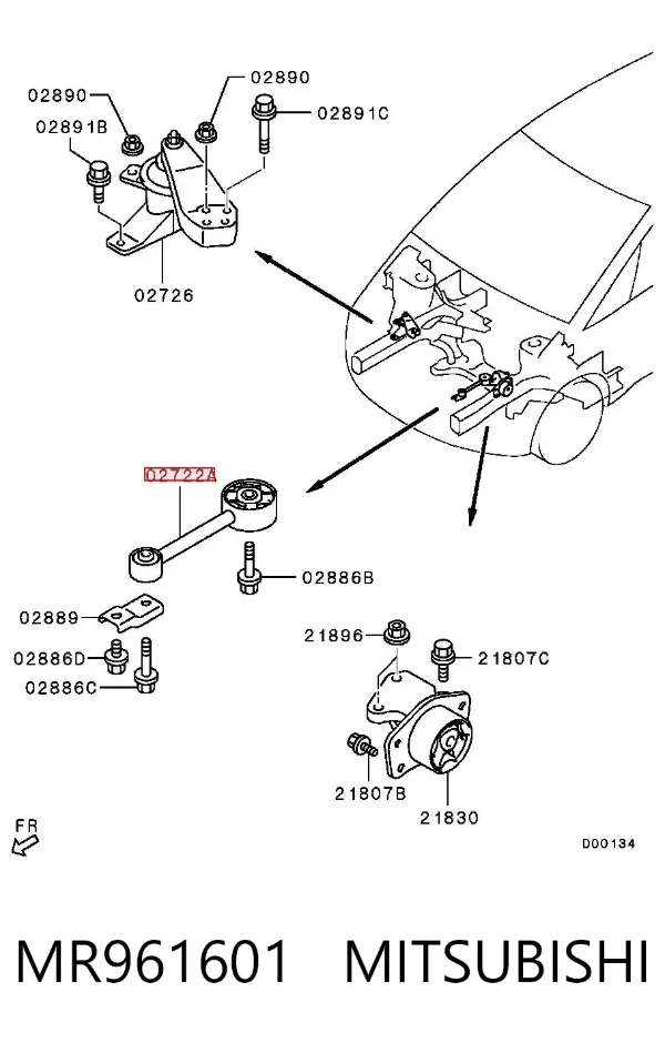 Soporte de motor trasero Mitsubishi Colt VI