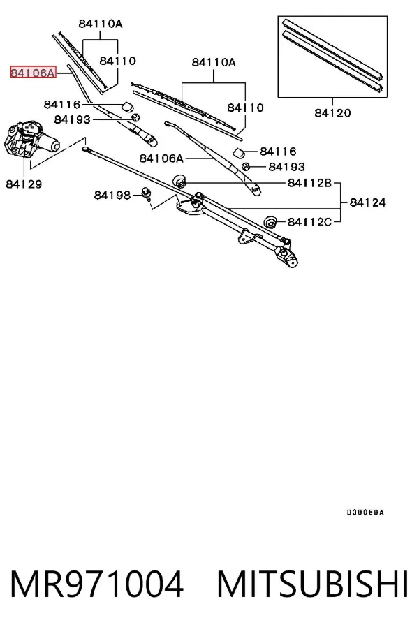 Brazo del limpiaparabrisas MR971004 Mitsubishi