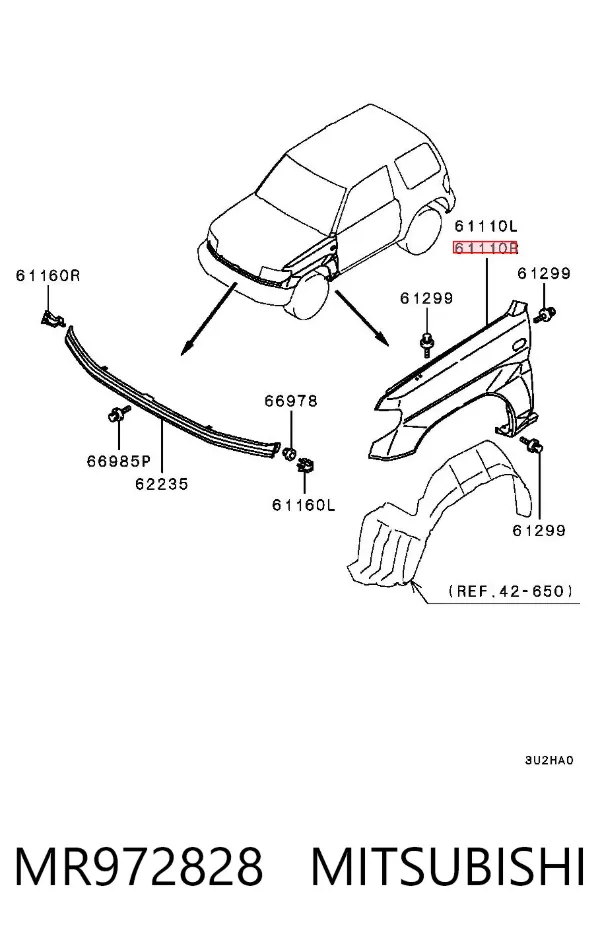 Aleta MR972828 Mitsubishi