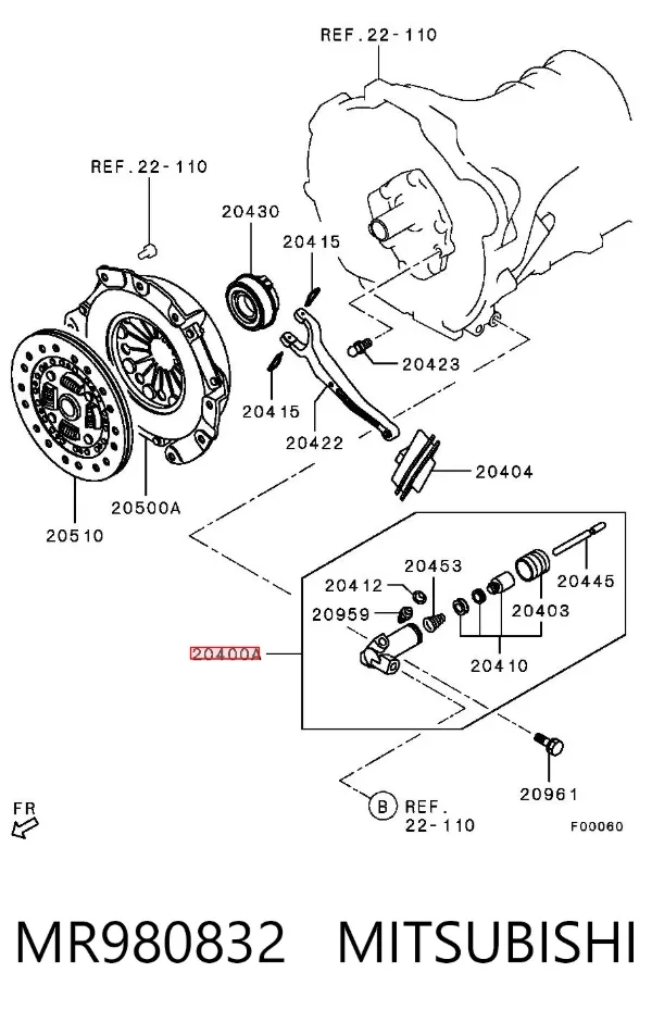 Bombin de embrague MR980832 Mitsubishi