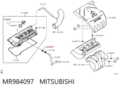 Junta de válvula de ventilación del cárter MITSUBISHI MR984097