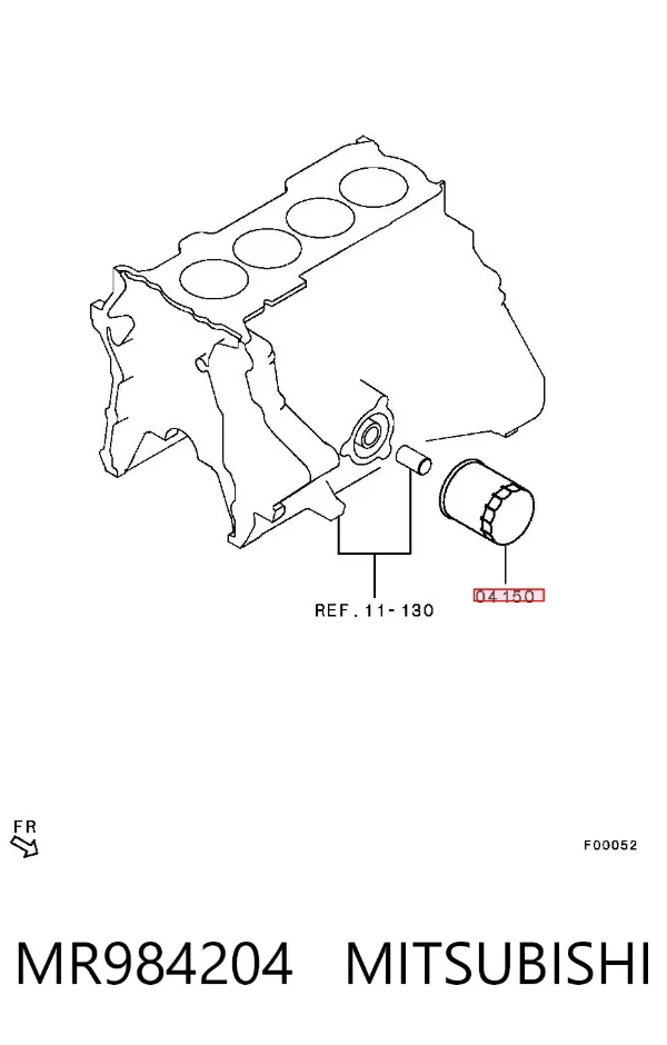 Filtro de aceite MR984204 Mitsubishi