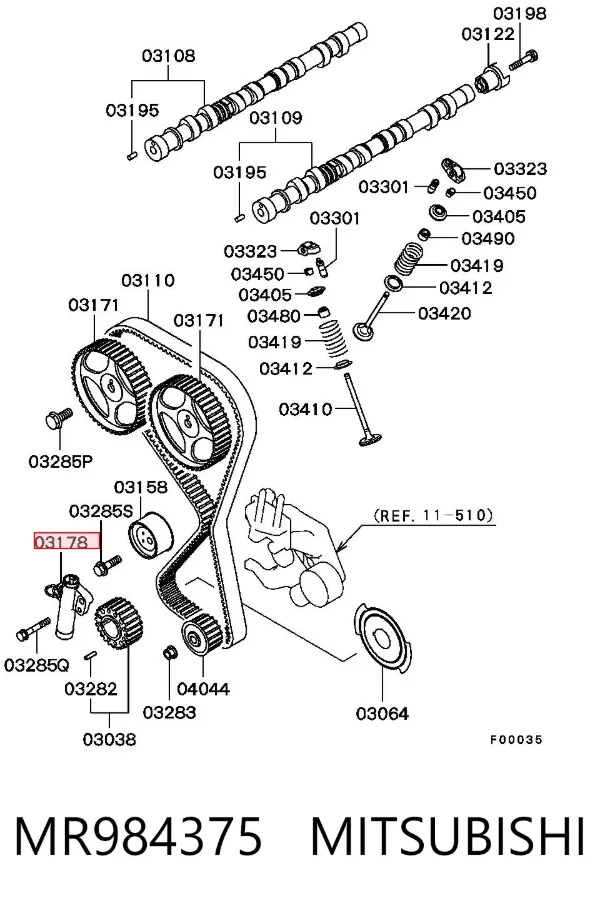 Tensor, correa de distribucion MR984375 Mitsubishi