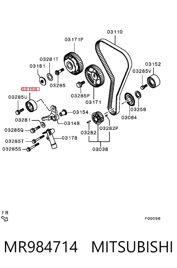 Tensor correa distribución MR984714 Mitsubishi