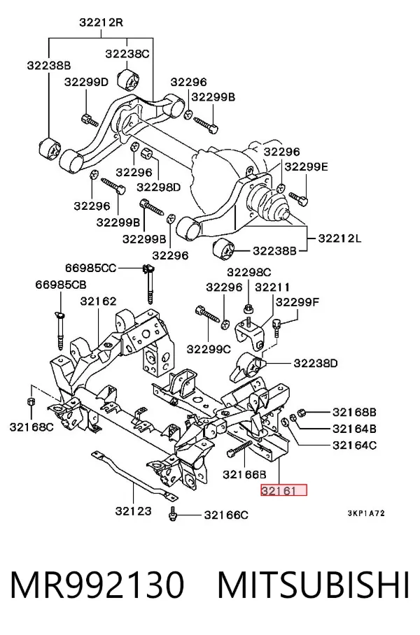 Puente delantero MR992130 Mitsubishi