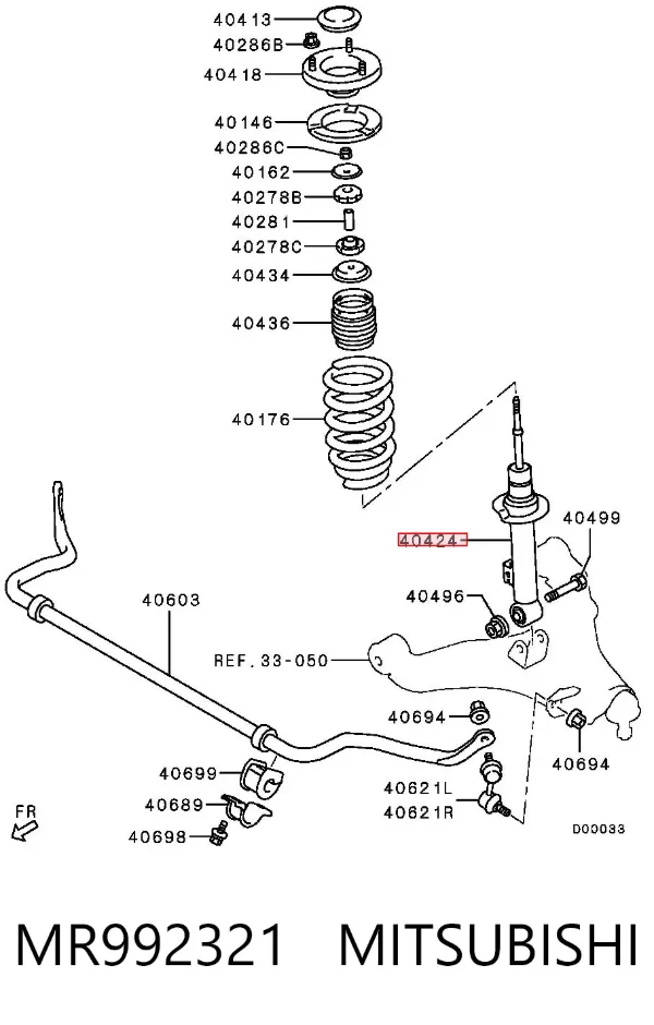 Amortiguador MR992321 Mitsubishi