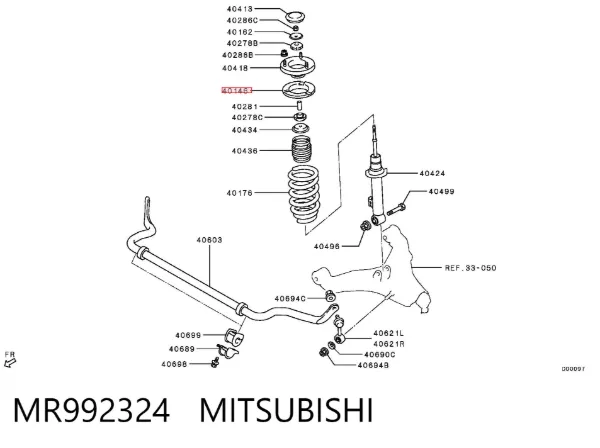 Aislador de resorte delantero superior MR992324 Mitsubishi