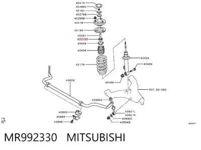 Buje de vástago de amortiguador delantero MITSUBISHI MR992330