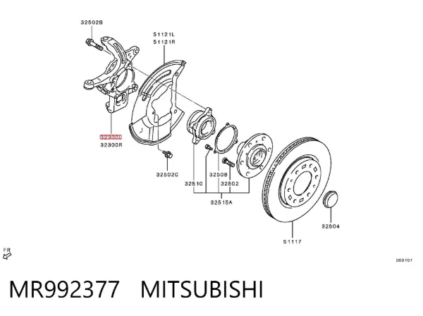 Mangueta delantera izquierda MR992377 Mitsubishi