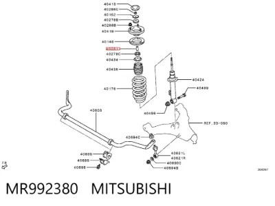 Buje de vástago de amortiguador delantero MITSUBISHI MR992380