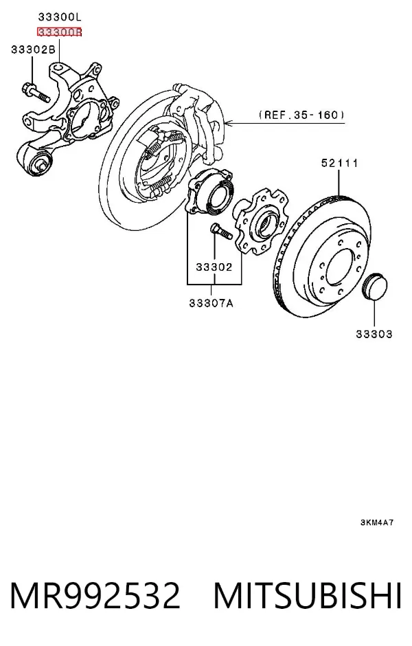 Mangueta trasera derecha MR992532 Mitsubishi