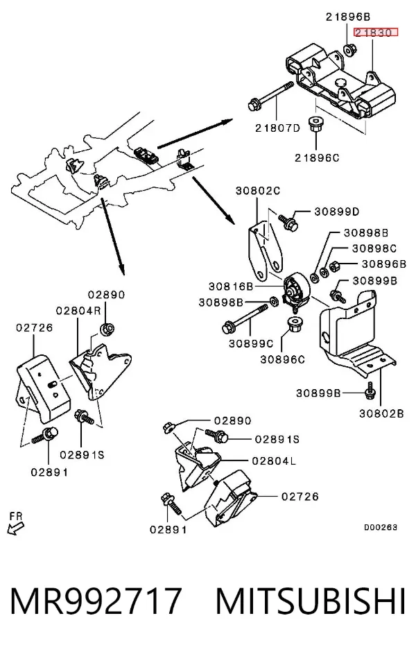 Taco de caja de cambios MR992717 Mitsubishi