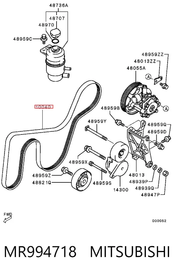 Correa de alternador MR994718 Mitsubishi