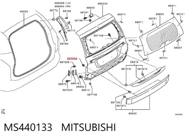 Tornillo (tuerca) de sujeción MS440133 Mitsubishi