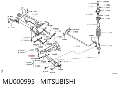 Perno de fijación del brazo inferior trasero MITSUBISHI MU000995