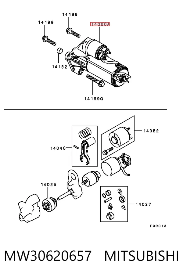 Motor de arranque MW30620657 Mitsubishi