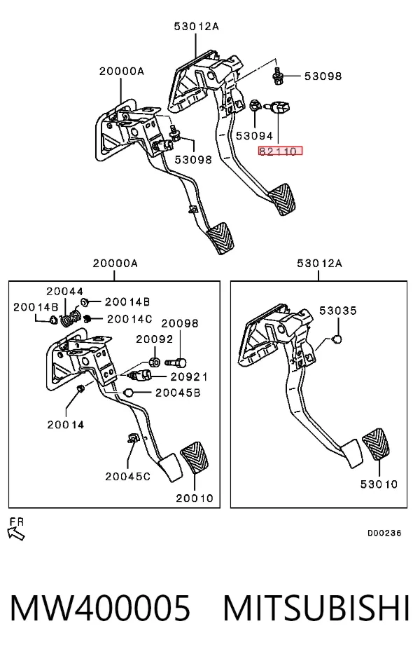 Interruptor de luz de freno MW400005 Mitsubishi