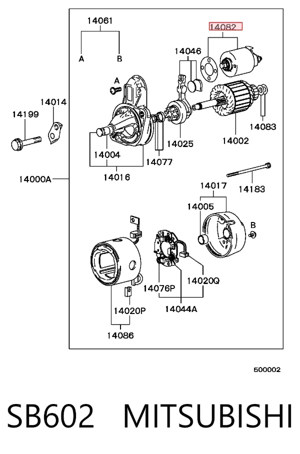 Solenoide de arranque SB602 Mitsubishi