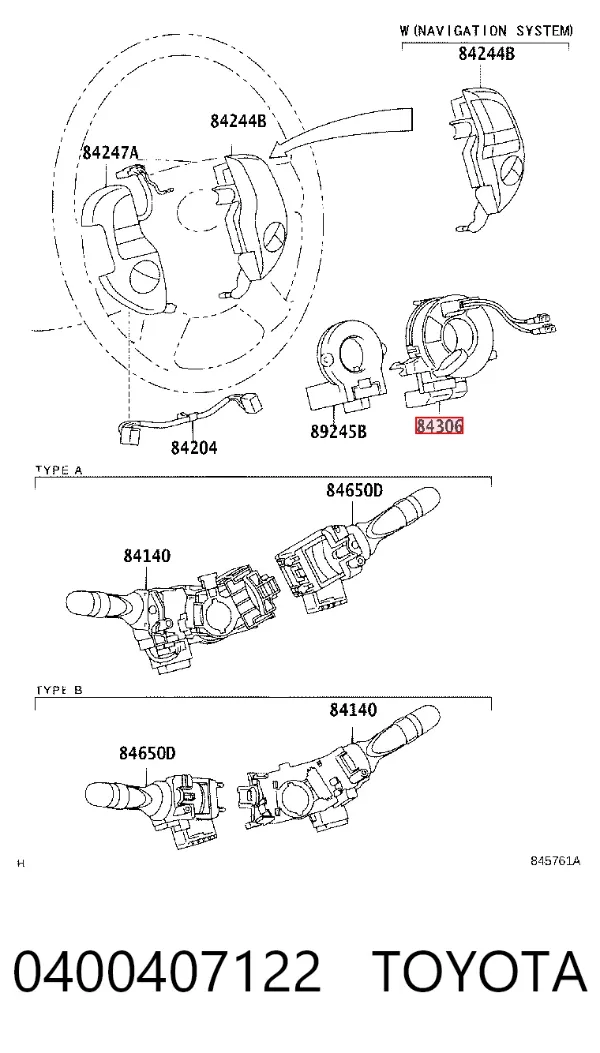 Anillo AIRBAG 0400407122 Toyota