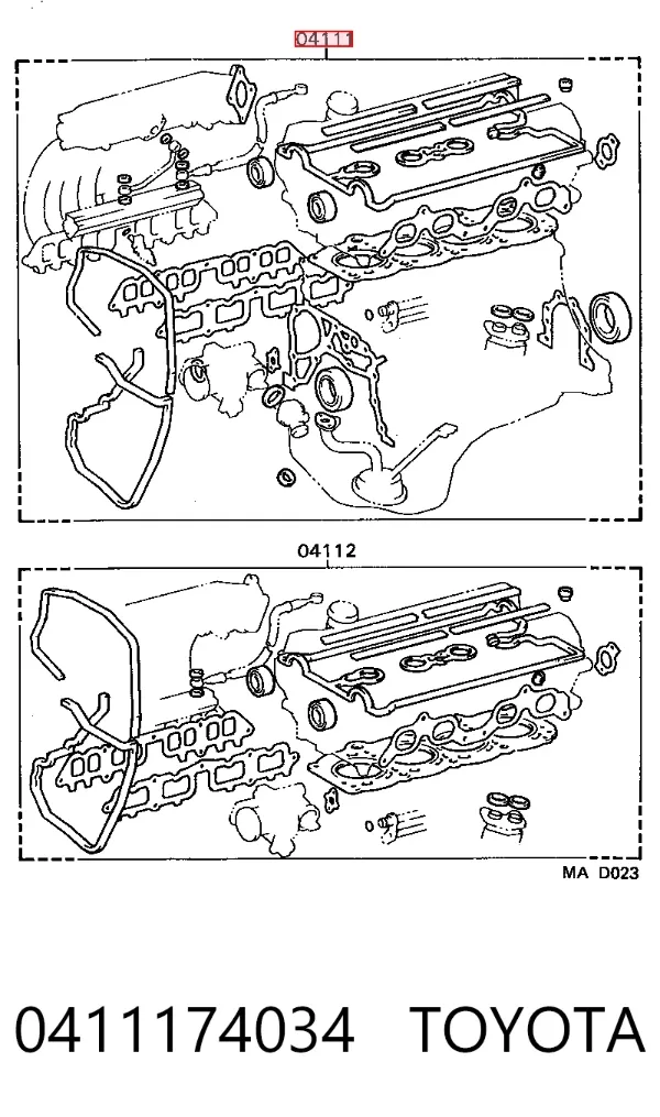 Juego de juntas para motor Toyota Celica T16