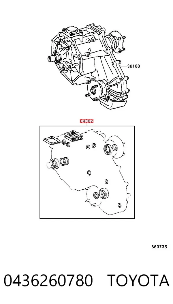 Juego de reparación de caja de transferencia 0436260780 Toyota