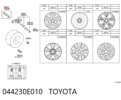 Soporte del sensor de presión de neumáticos TOYOTA 044230E010
